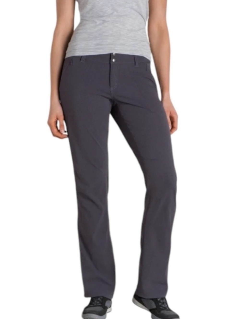 Classic Straight-Leg Pants in Charcoal Gray